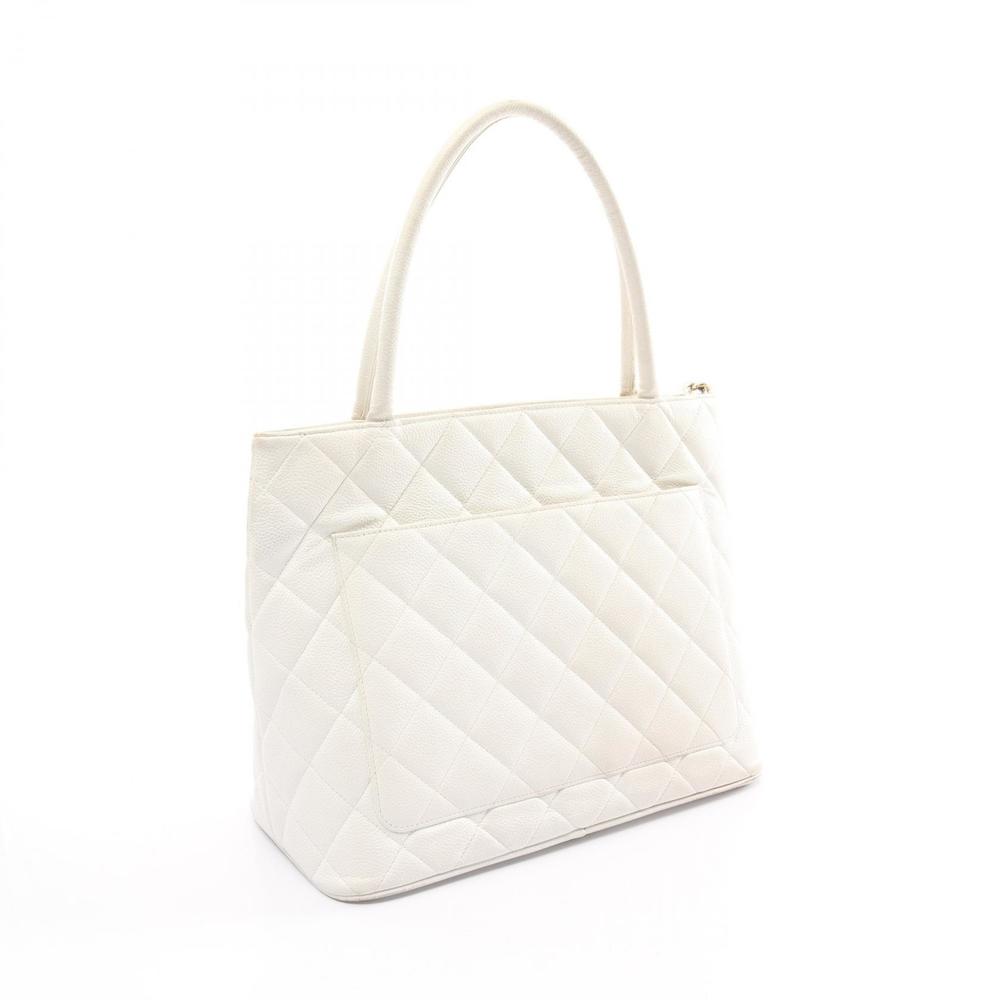 Chanel Caviar Bag White Tote Skin